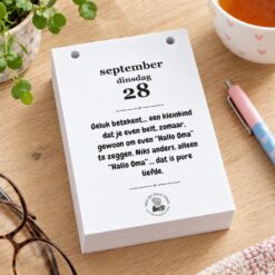 Voorbeeldspreuk 28 september uit de Scheurkalender 2027 voor Oma